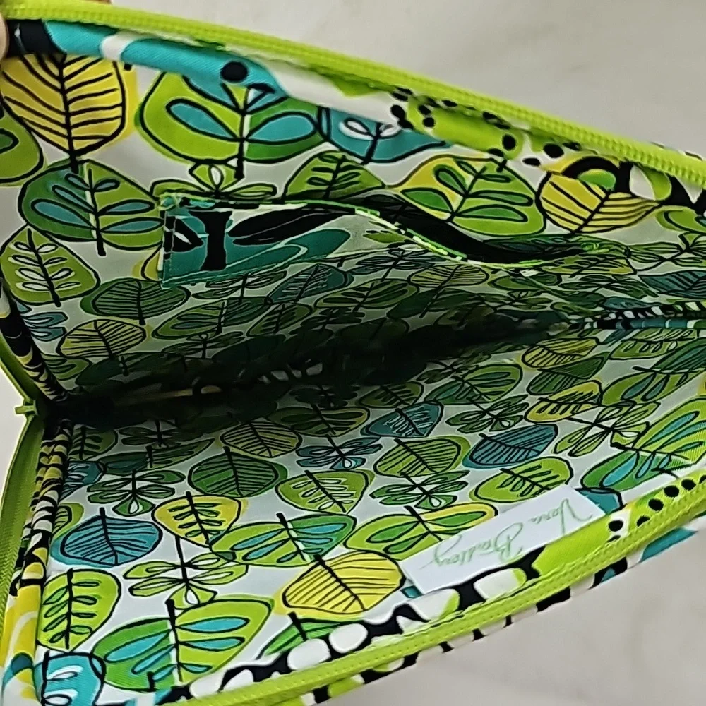 Vera Bradley Lime's Up 17'' Laptop Sleeve Green Yellow Blue Zip Zippered Pouch